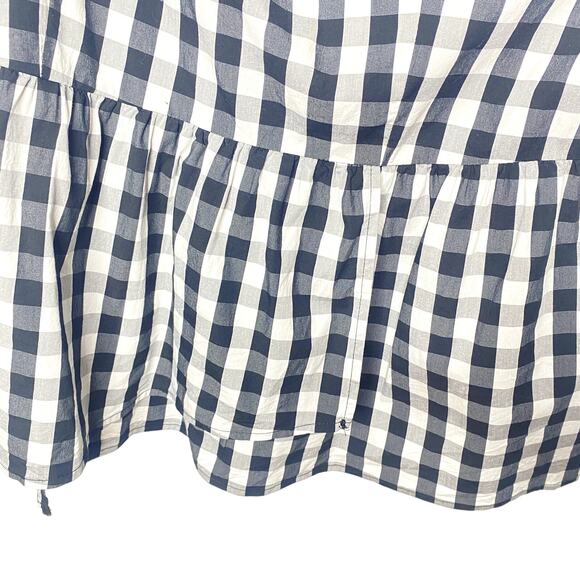 Who What Wear Black White Gingham One Shoulder Top Peplum Waist Size XL - Picture 8 of 9